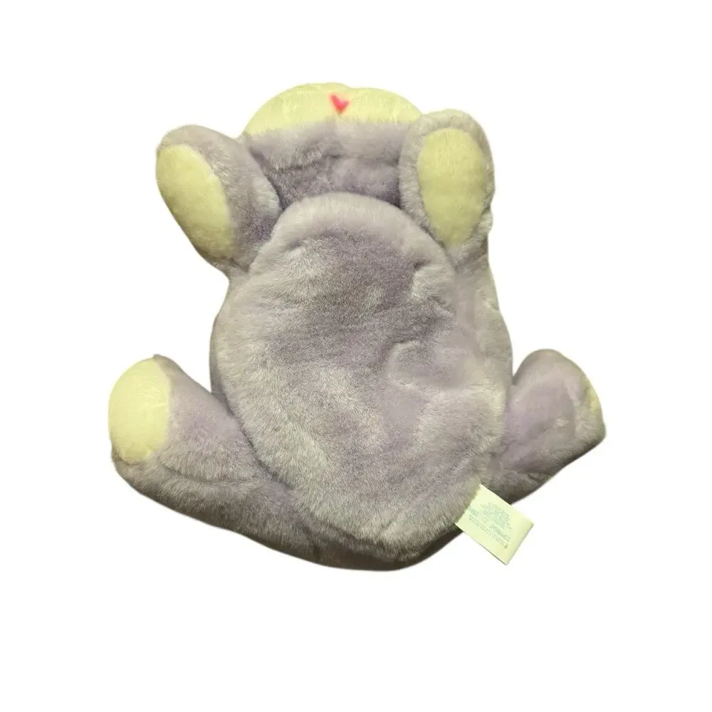 Vintage 1989 Purple Stuffed Plush Bunny Easter Basket 10”